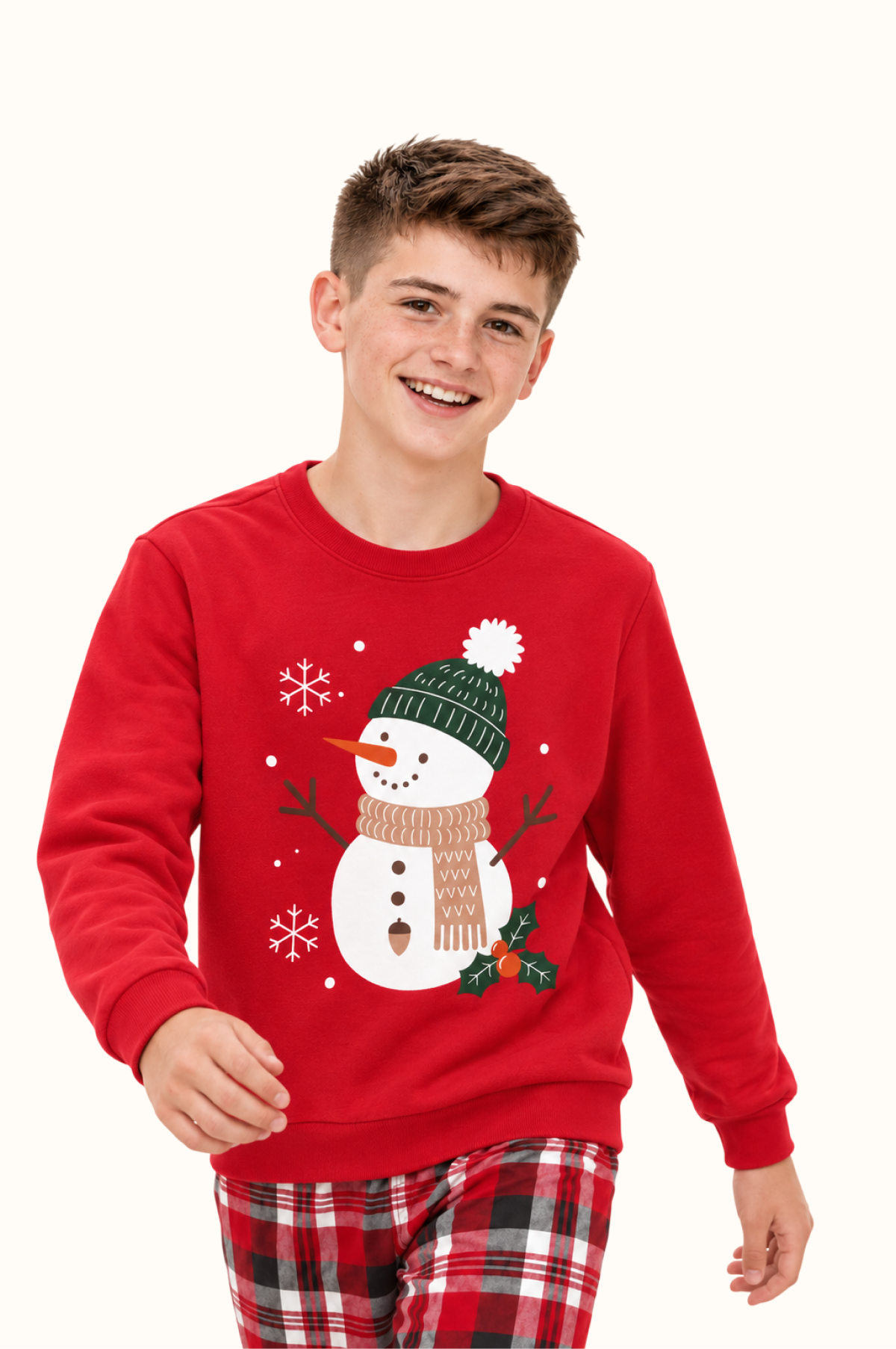 Saco Rojo Teens Muñeco de Nieve Navidad
