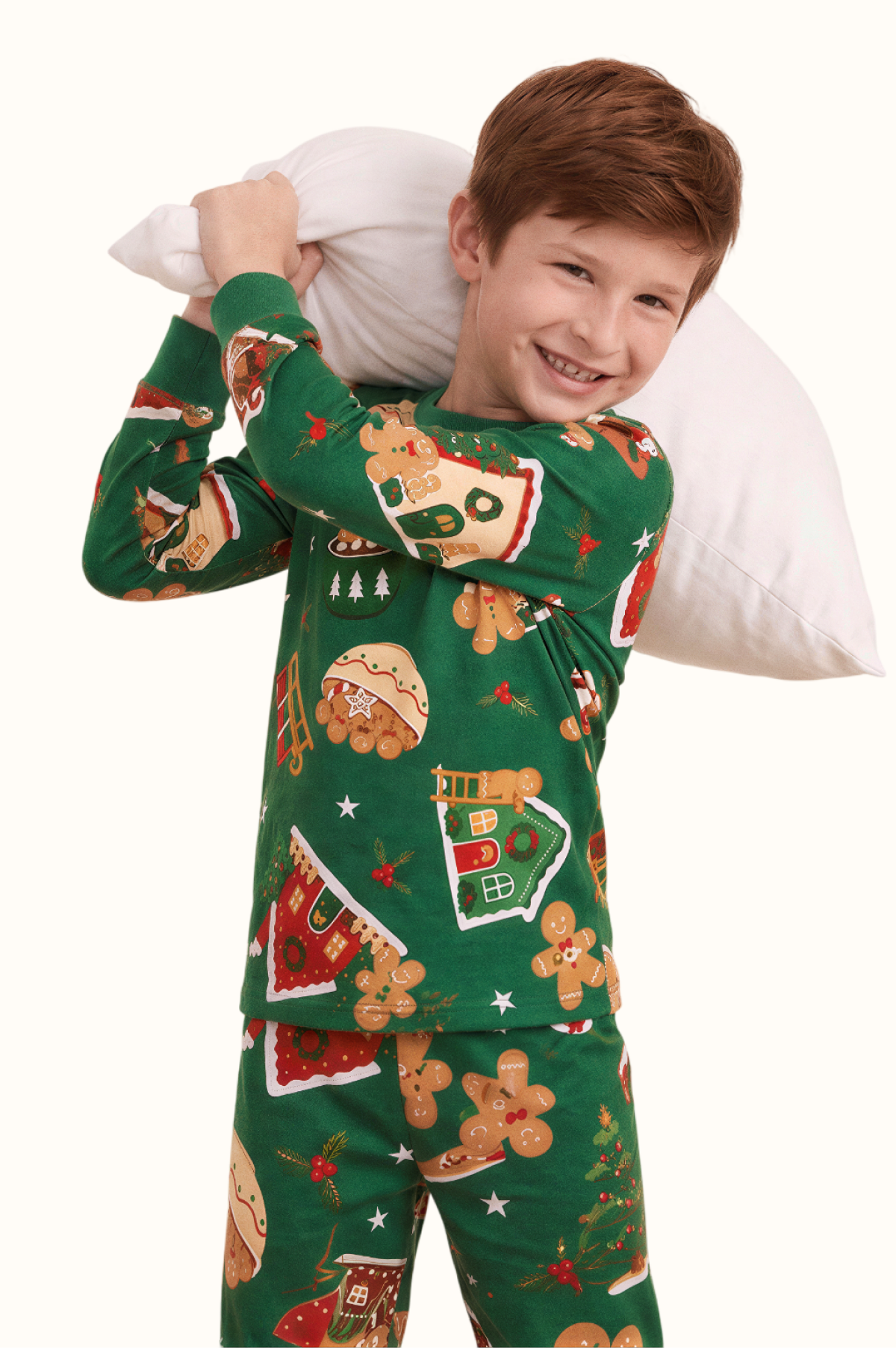 Pijama Niño Casita Jengibre En Piel de Durazno