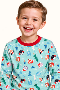 Pijama Fleece Niños Dos Piezas Navidad Animalitos