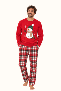 Saco Rojo Unisex Muñeco de Nieve Navidad