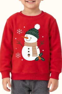 Saco Rojo Niño Muñeco de Nieve Navidad