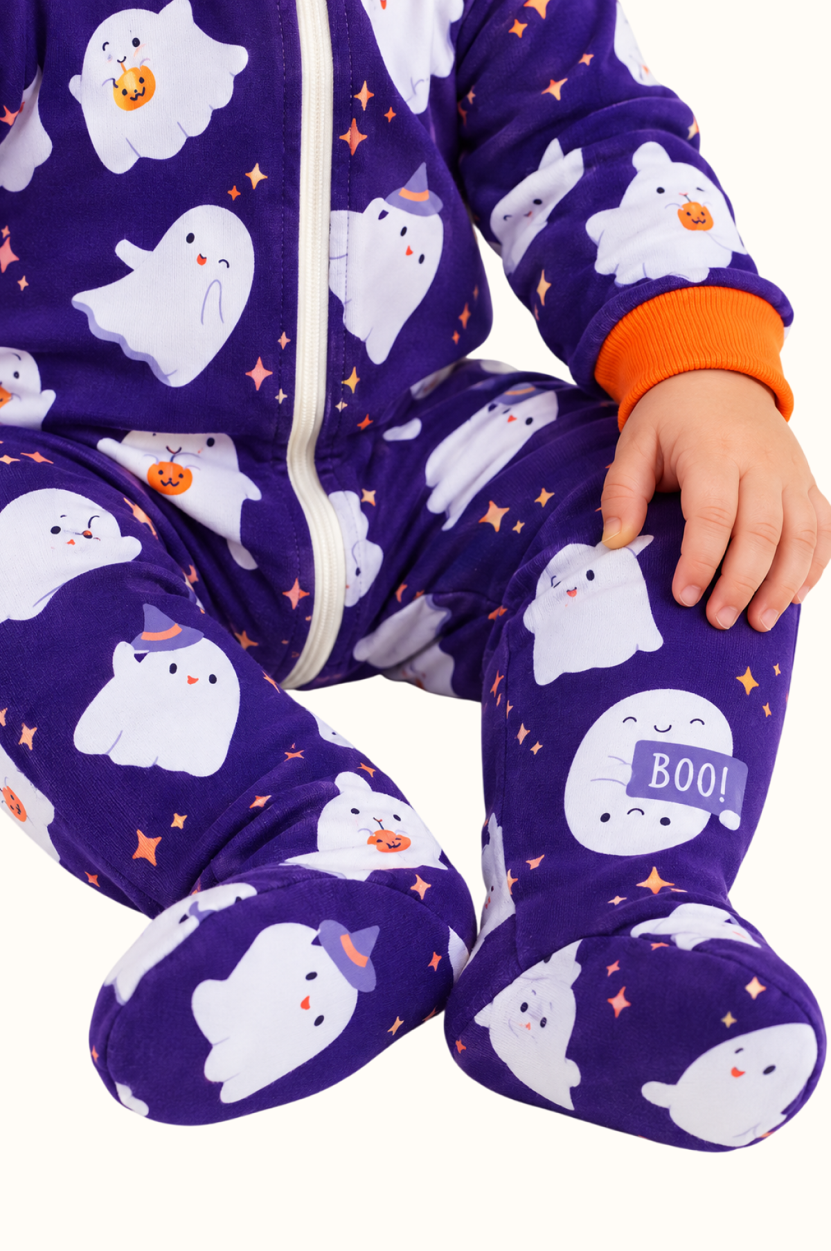 Pijama enteriza Piel de Durazno Niños Boo Halloween