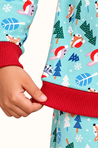 Pijama Fleece Niños Dos Piezas Navidad Animalitos