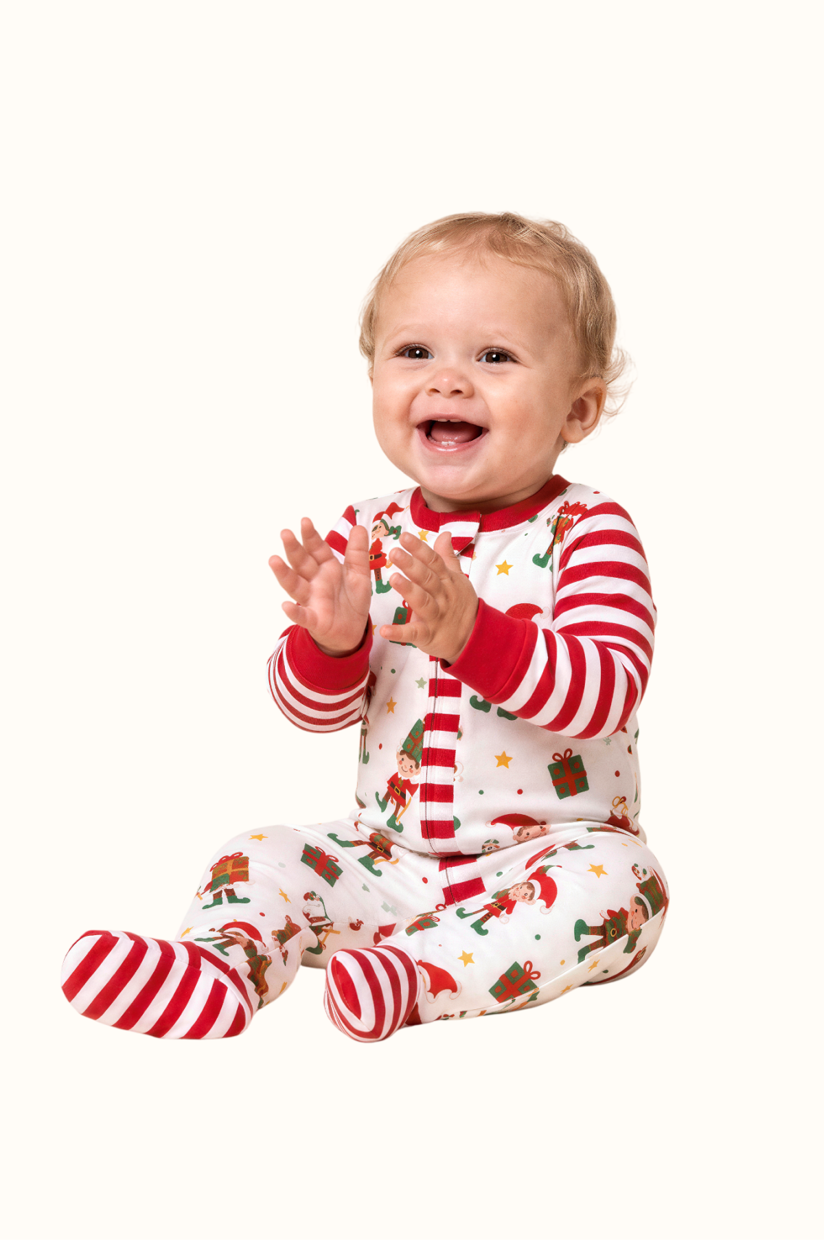 Pijama Bebé Enteriza Elfos En Piel de Durazno