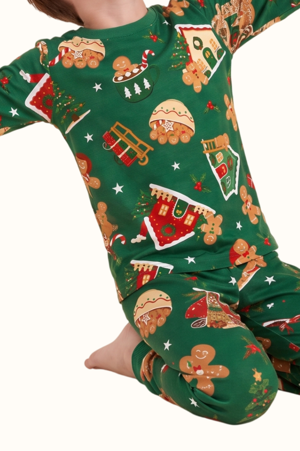 Pijama Niño Casita Jengibre En Piel de Durazno