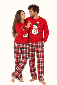 Saco Rojo Unisex Muñeco de Nieve Navidad