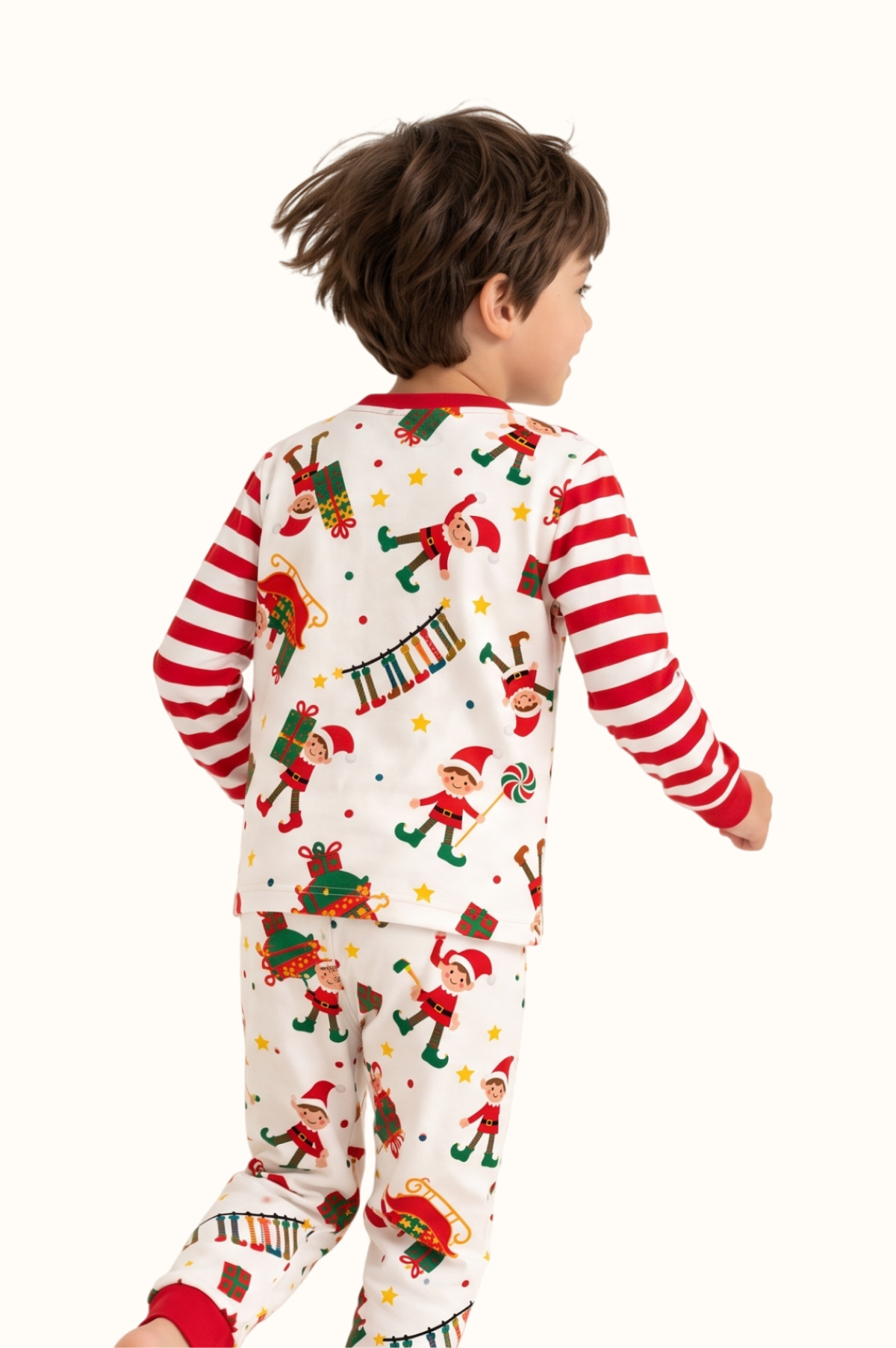 Pijama Niños Dos Piezas Elfos En Piel de Durazno