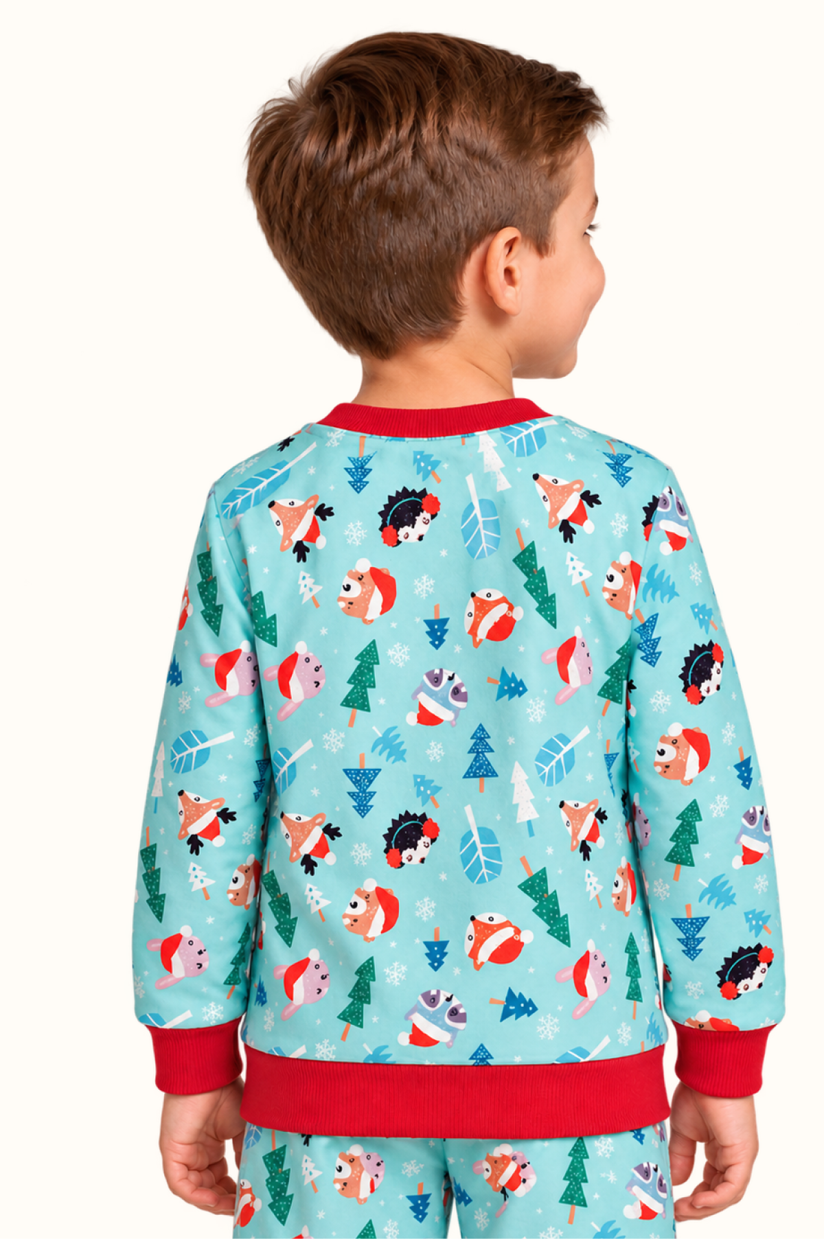 Pijama Fleece Niños Dos Piezas Navidad Animalitos