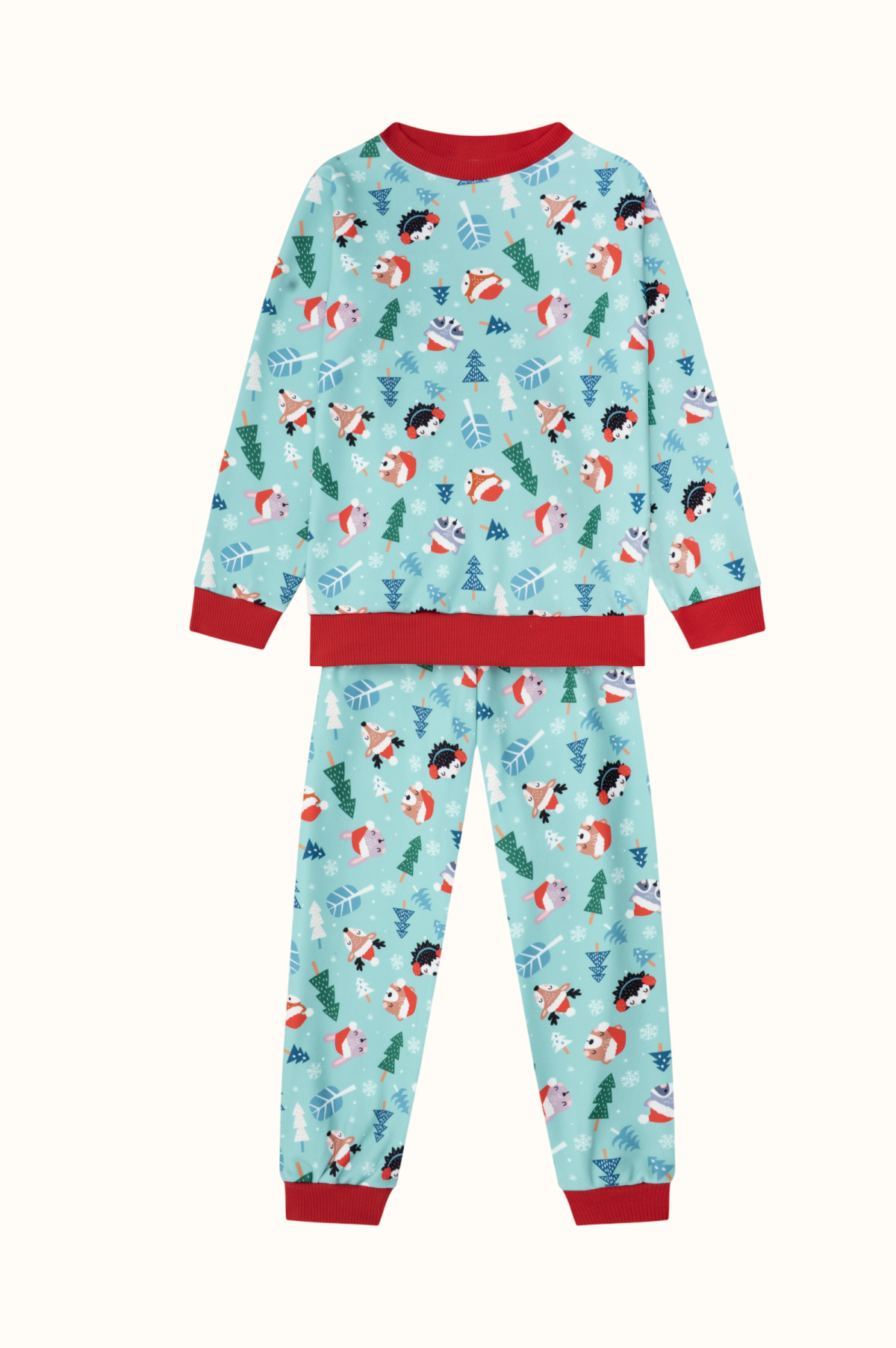 Pijama Fleece Niños Dos Piezas Navidad Animalitos