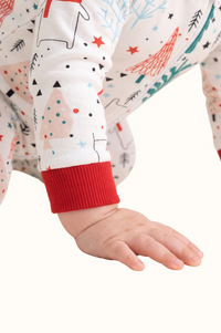 Pijama Bebe Enteriza Navidad Oso Polar en Piel de Durazno