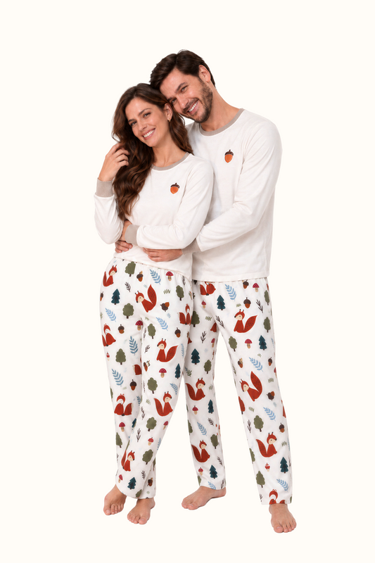 Pijama Adulto Bosque Bellota en Piel de Durazno Unisex
