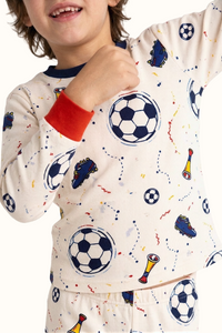 Pijama Niños Fútbol Dos Piezas en Piel de Durazno