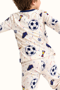 Pijama Niños Fútbol Dos Piezas en Piel de Durazno