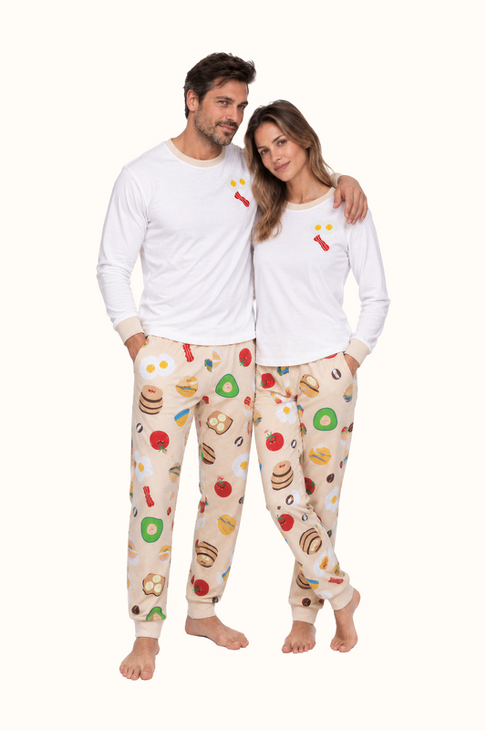 Pijama Adulto Desayuno en Piel de Durazno Unisex