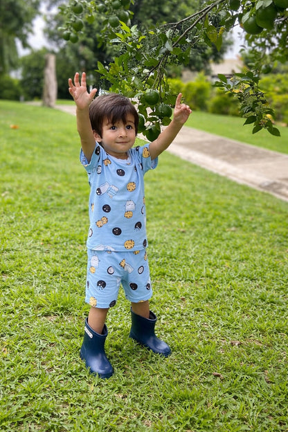 Pijama Algodón Niños Manga Corta y Short Galletas