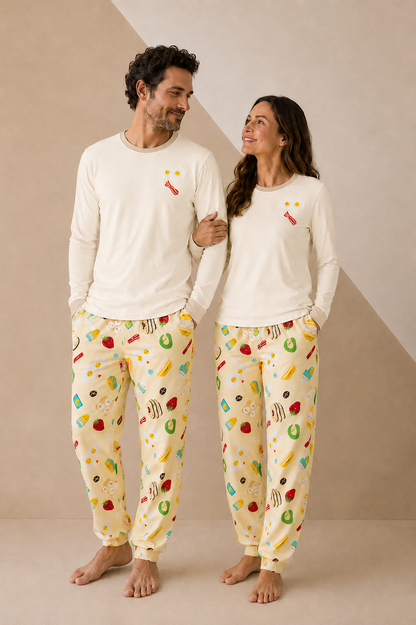 Pijama Adulto Desayuno en Piel de Durazno Unisex
