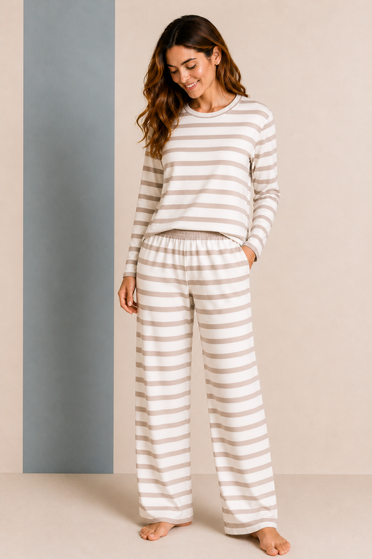Pijama Maya Rayas Beige