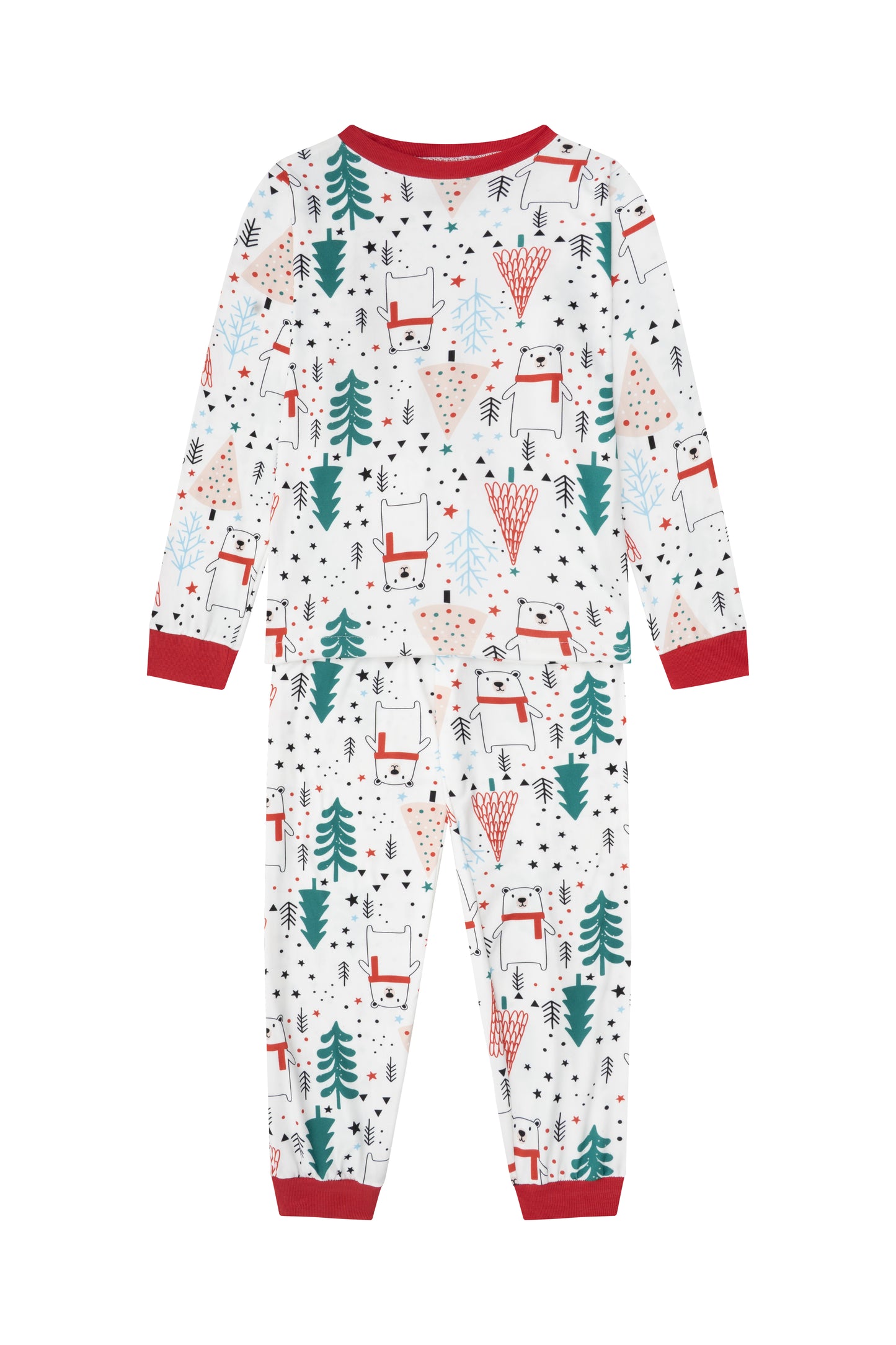 Pijama Dos Piezas Niño Navidad Oso Polar en Piel de Durazno