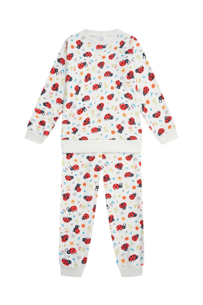 Pijama Fleece Niños Dos Piezas Mariquitas