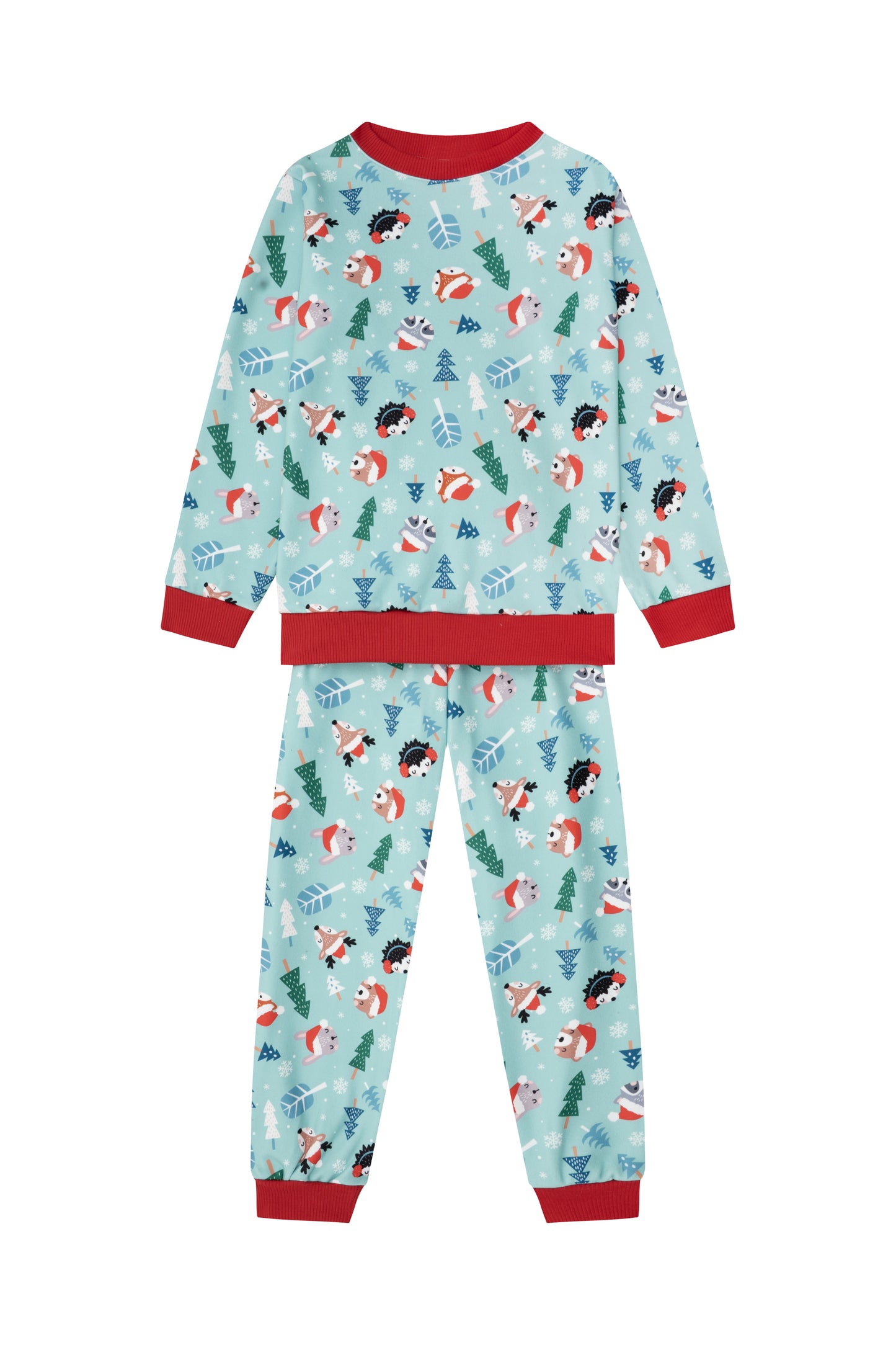 Pijama Fleece Niños Dos Piezas Navidad Animalitos