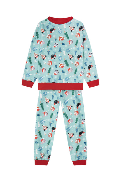 Pijama Fleece Niños Dos Piezas Navidad Animalitos