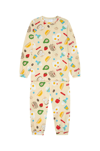Pijama Algodón Niños Dos Piezas Desayuno
