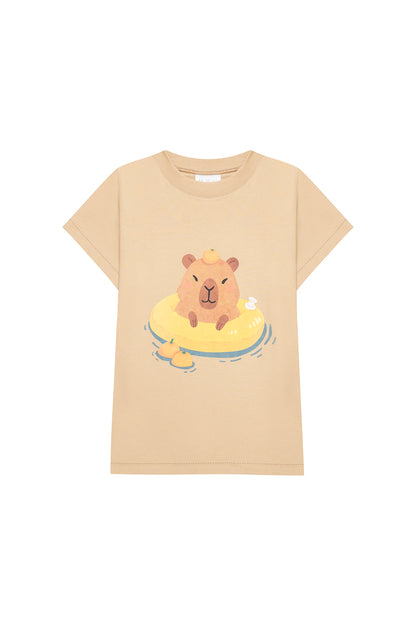 Camiseta Algodon Niños Camel Capibara