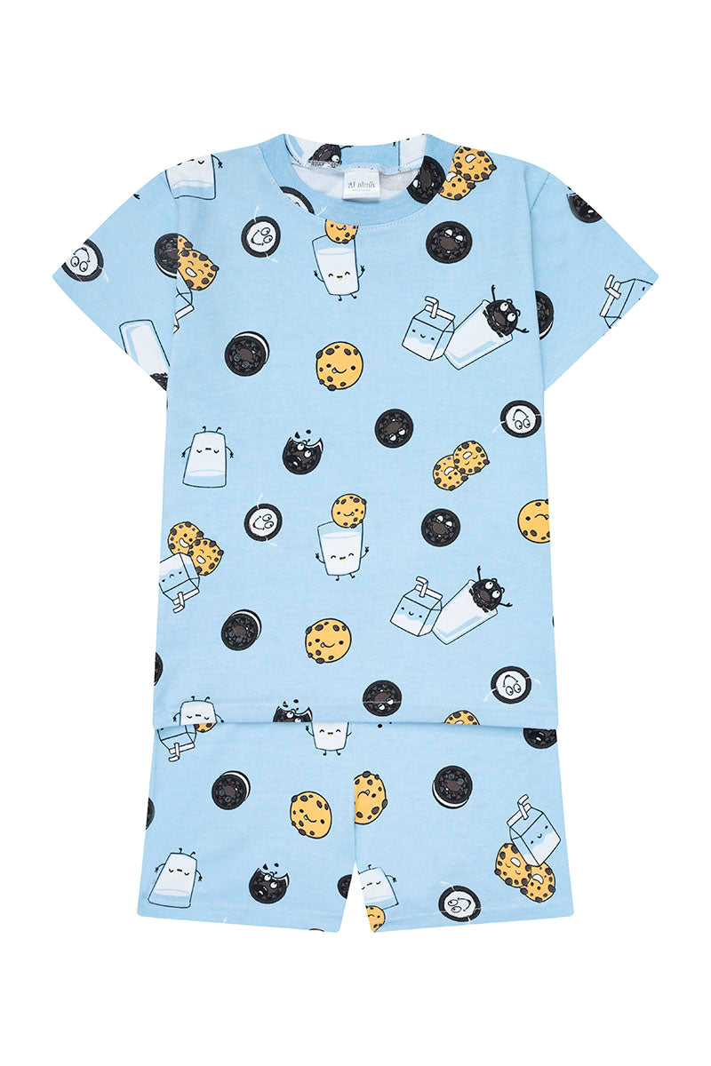 Pijama Algodón Niños Manga Corta y Short Galletas