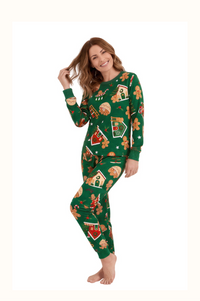 Pijama Adulto Casita Jengibre En Piel de Durazno Dos Piezas