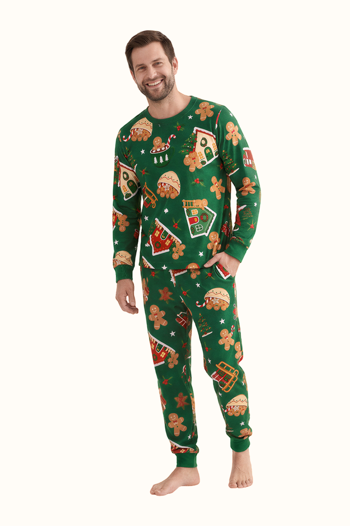 Pijama Adulto Casita Jengibre En Piel de Durazno Dos Piezas
