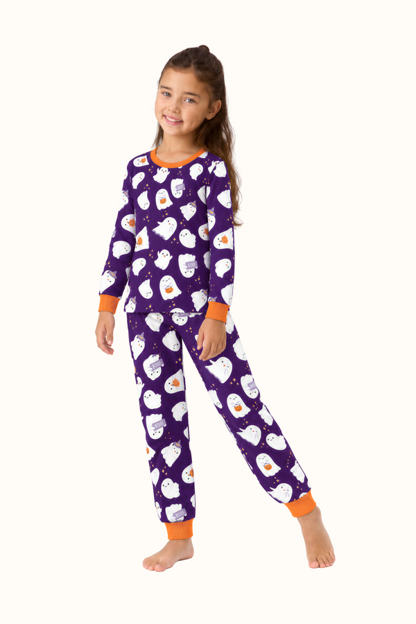 Pijama Piel de Durazno Niños Boo Halloween