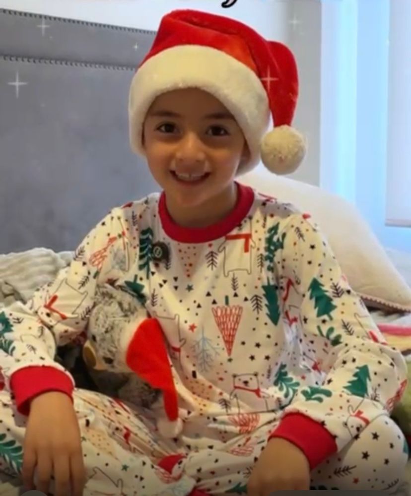 Pijama Dos Piezas Niño Navidad Oso Polar en Piel de Durazno