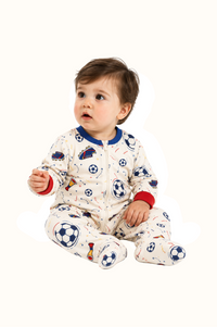 Pijama Bebe Enteriza Fútbol en Piel de Durazno