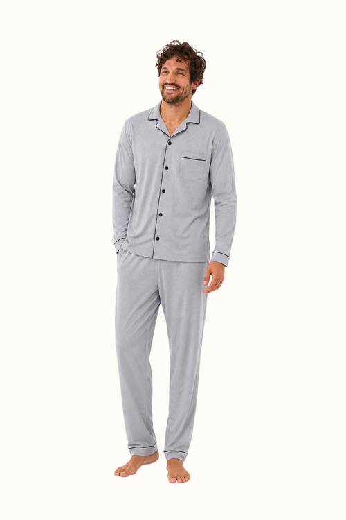 Pijama Fleece Hombre Gris